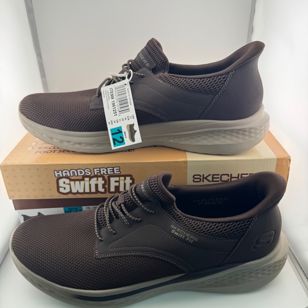 Skechers Hands Free Swift Fit Mens Size 12 Brown New Slip On Sneakers 1961251